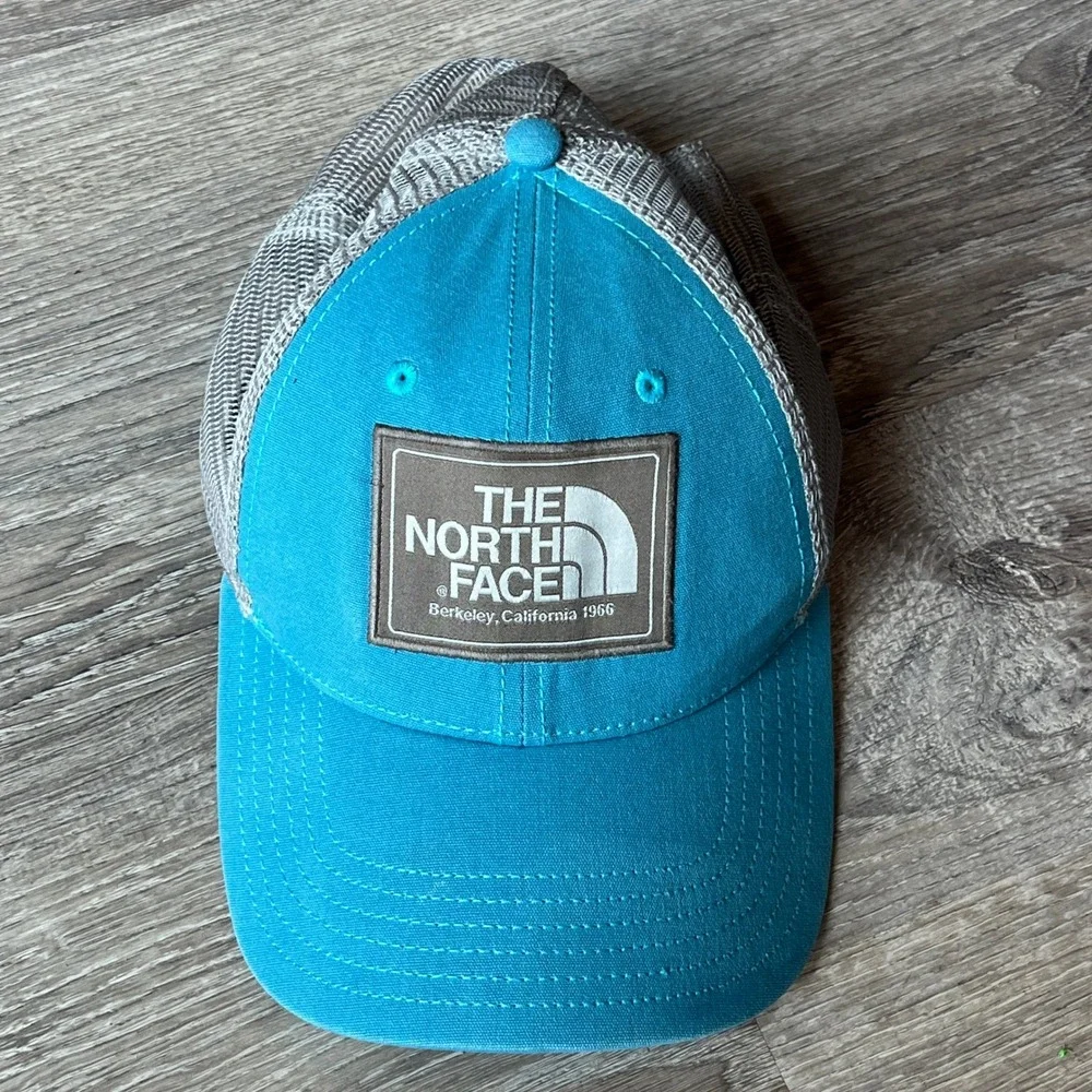 The North Face Berkeley California 1966 Trucker Hat Blue Grey Snapback Cap